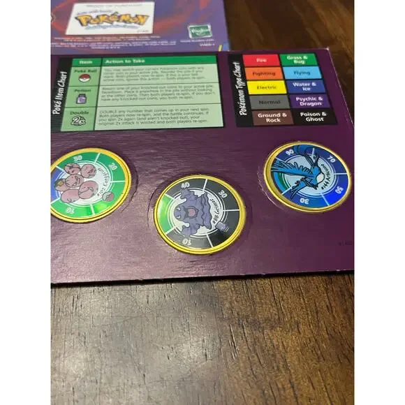 Hasbro Pokemon Battling Coin Game 3 Coins 1999-Exeggcute, Grimer & Articuno - Picture 3 of 3
